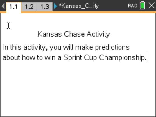 Kansas Chase Activity